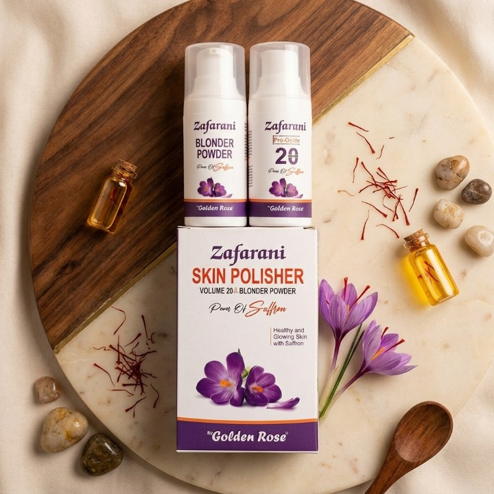 Golden Rose Zafarani Blonder Powder 30g And Skin Polisher 50ml Power Of Saffron | Original , Made In Pakistan
