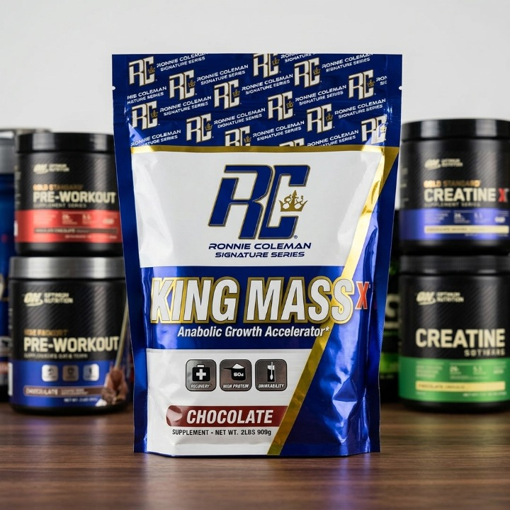 King Mass Chocolate Protein Weight Gainer Powder for Muscle Mass & Strength
