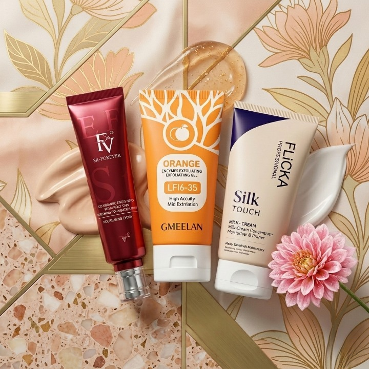 3 In 1 Deal FV Orange Gel And Flicka Pack Of 3 With Liquid Foundation And Primer