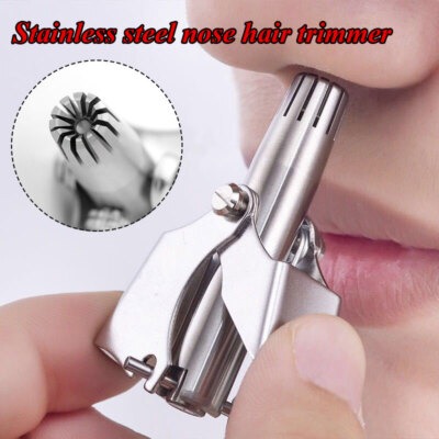 Mini Portable Stainless Steel Nose Hair Trimmer – Manual Safe Grooming Tool for Men & Women