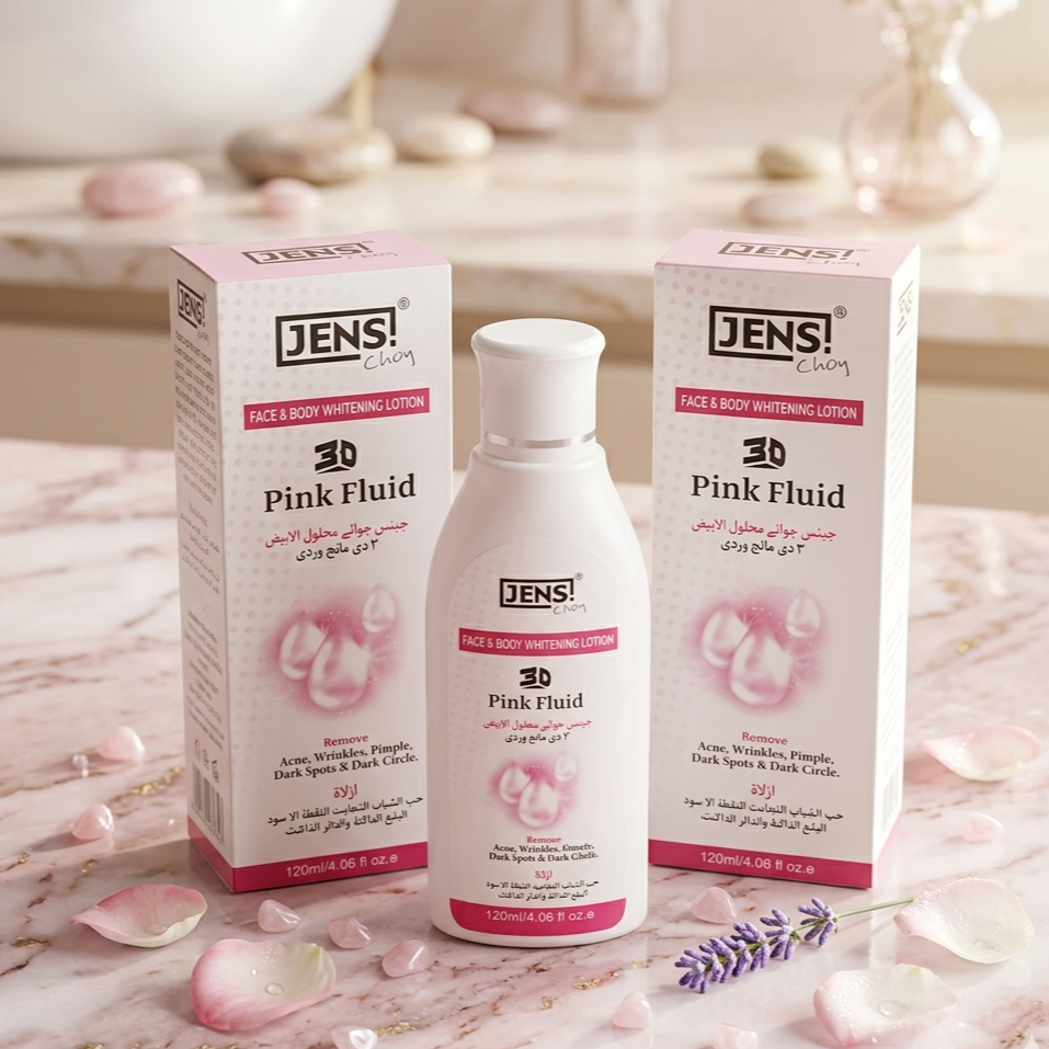 Jens Choy 3D Pink Fluid Face And Body Whitening Lotion Deep Moisturizing Brightening Formula For Radiant Silky Skin Glow 120ml