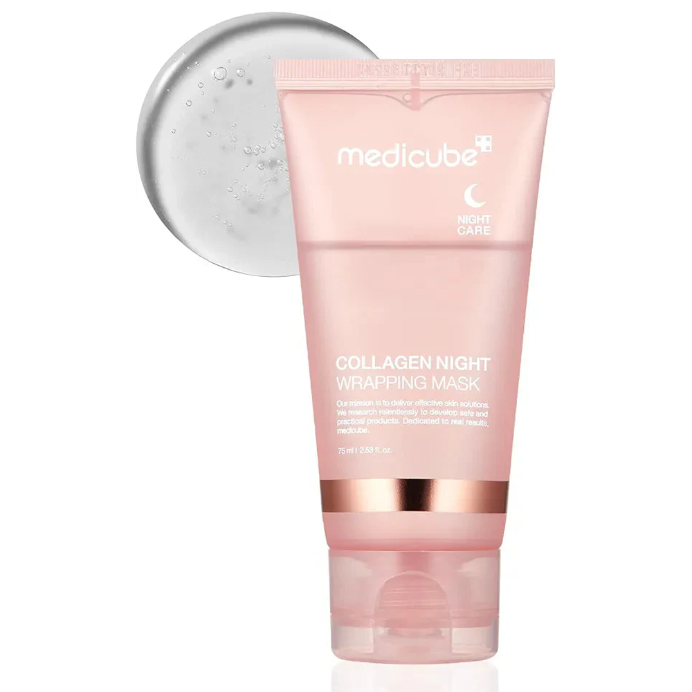 Medicube Collagen Overnight Wrapping Peel Off Facial Mask Pack 75ml Korean Skincare For Radiant Hydrated Skin - Made In Korea