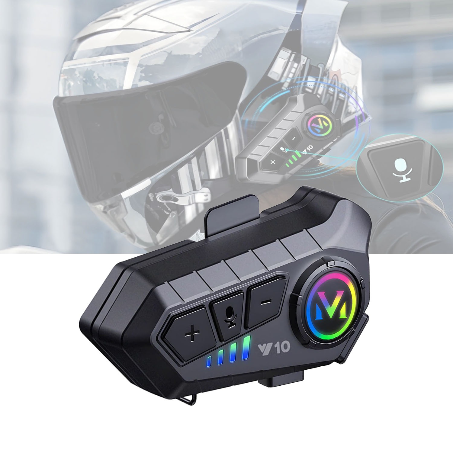 Motorcycle Helmet Bluetooth Headset Bluetooth 5.3 Smart Noise Reduction IPX6 Waterproof HiFi Headphones