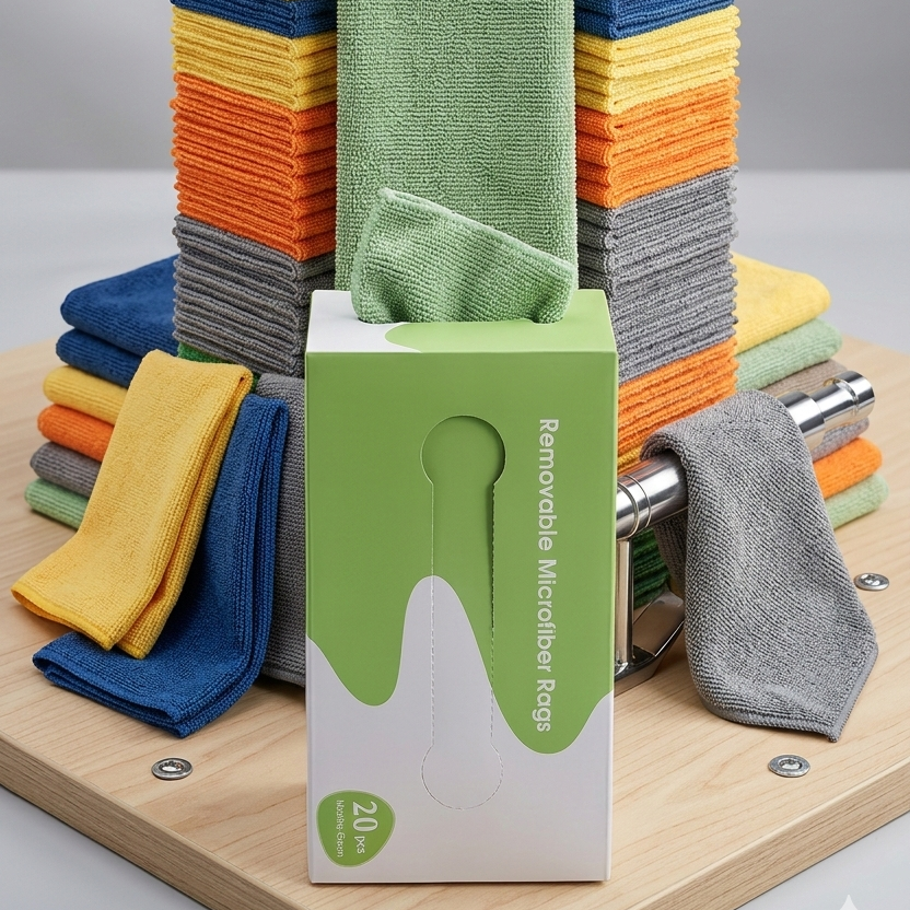 Premium Microfiber Cleaning Towel Pack of 20 Pieces – Multi-Purpose Cloths for Kitchen, Car, Home & Professional Cleaning Use | Random Color