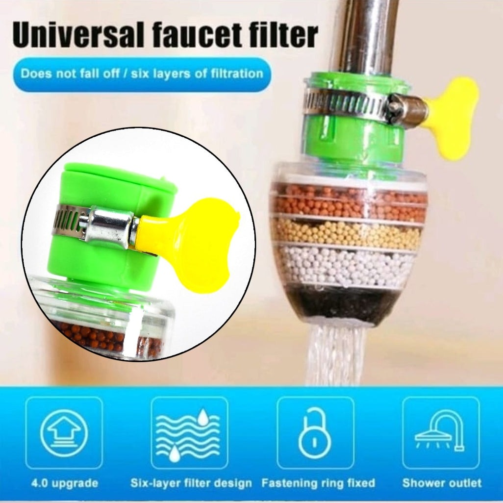 Fine Filter Faucet Anti Splash Water Saving Shower Head Purifier 6 Layer Filter Cartridge For Kitchen | Random Colour